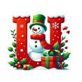 thumbnail image 2 of CoreLiving Christmas Initial Ornaments, 26 Letters Alphabet Ornaments Monogram Pendant for Tree, Personalized DIY Hanging Decorations with Hat Party Gifts, 2 of 5