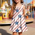 thumbnail image 2 of mgoYE Girls 4th of July Outfit American Flag Dress Toddler Red White and Blue Dresses 1-6 T(Red,5-6 Years), 2 of 6