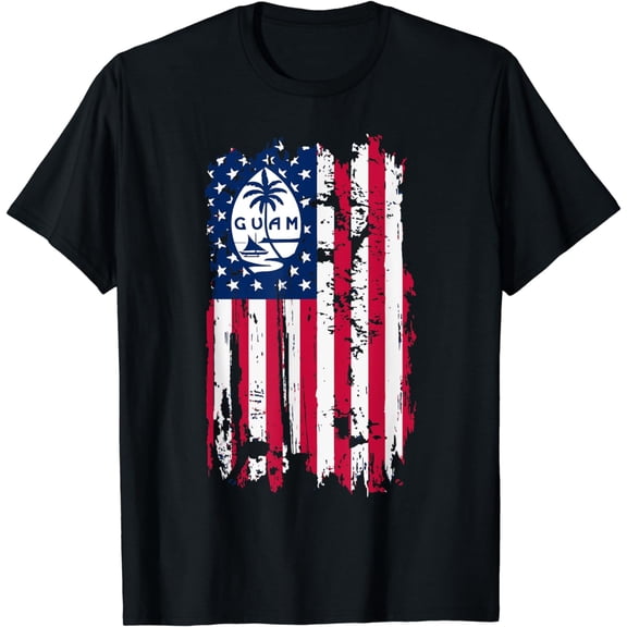 Guam and American Roots Gifts USA Seal Guamanian Hafa Adai T-Shirt