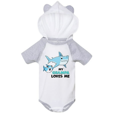 

Inktastic My Grampa Loves Me with Cute Sharks Gift Baby Boy or Baby Girl Bodysuit
