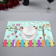 thumbnail image 2 of MKHERT Cute Cartoon Owls On Branch with Fences and Wildflowers Placemats Table Mats for Dining Room Kitchen Table Decoration 12x18 inch,Set of 4, 2 of 4