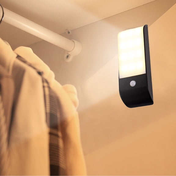 Latrodar 12LED Rechargeable Infrared Human Body Induction Best of Both Worlds e Light, Night Light Black 4.8x1.6 Inch Home Tools