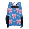 thumbnail image 3 of Large Clear PVC Backpack Heavy Duty See Through Backpack for Adults Work Travel, Blue Pink-bows Printed 12L, 3 of 8