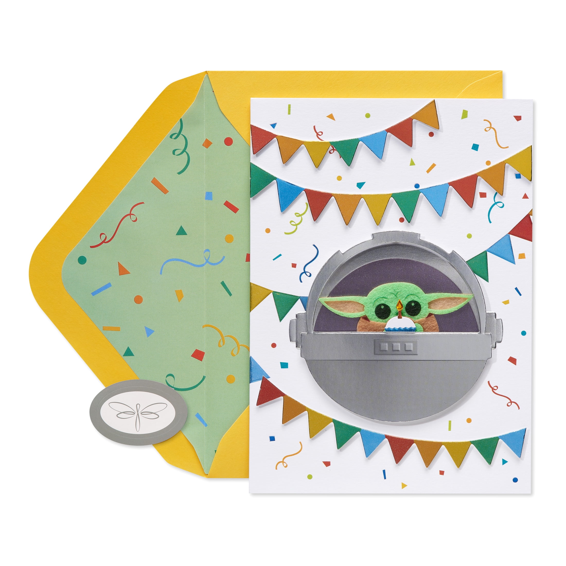 (2 pack) Papersong Premium Star Wars Yoda Birthday Card (May the Force Be With You)