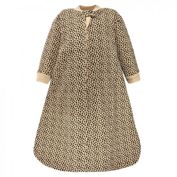 Hudson Baby Infant Girl Premium Quilted Long Sleeve Sleeping Bag and Wearable Blanket, Leopard, 0-6 Months