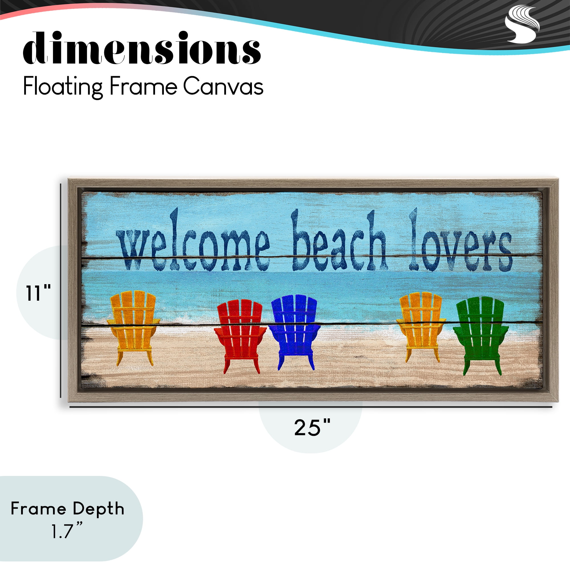 Stupell Industries Beach Lovers Chairs Brown Framed Floater Canvas Wall Art, design by Gail Fraser