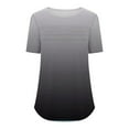 thumbnail image 5 of fatyb Womens Gradient Color Shirts Short Sleeve Crewneck Casual Tunic Tops Pleated Loose Dressy Blouses, 5 of 5