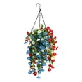 thumbnail image 2 of Red Blue White Flowers, Patriotic Artificial Hanging Plants, 4th of July 250th Anniversary Porch Decor Independence Day Floral Arrangement for Memorial Day Home Outdoor, 2 of 7