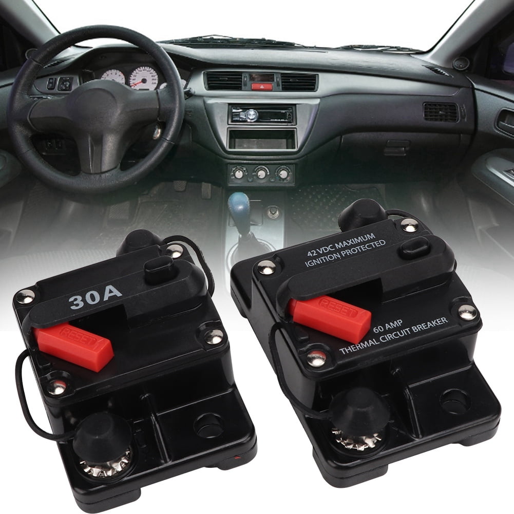 PP 60A DC 12V Car Stereo Audio Circuit Breaker Inline Fuse Car Audio Refit Fuse Holder