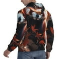 thumbnail image 6 of Pofeuu Red Panda Autumn Branches Print Mens Casual Hooded Collar Drawstring Hoodies Pullover Sweatshirts Casual Long Sleeve Shirts-X-Large, 6 of 7