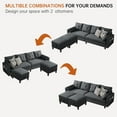 thumbnail image 4 of Soscana 101" Sectional Sofa with 2 Storage Ottoman,U Shaped 4 Seat Couch with Reversible Footstool and Side Pockets,Modern Convertible Sofa Couch for Living Room Home Apartment Office Studio, 4 of 9