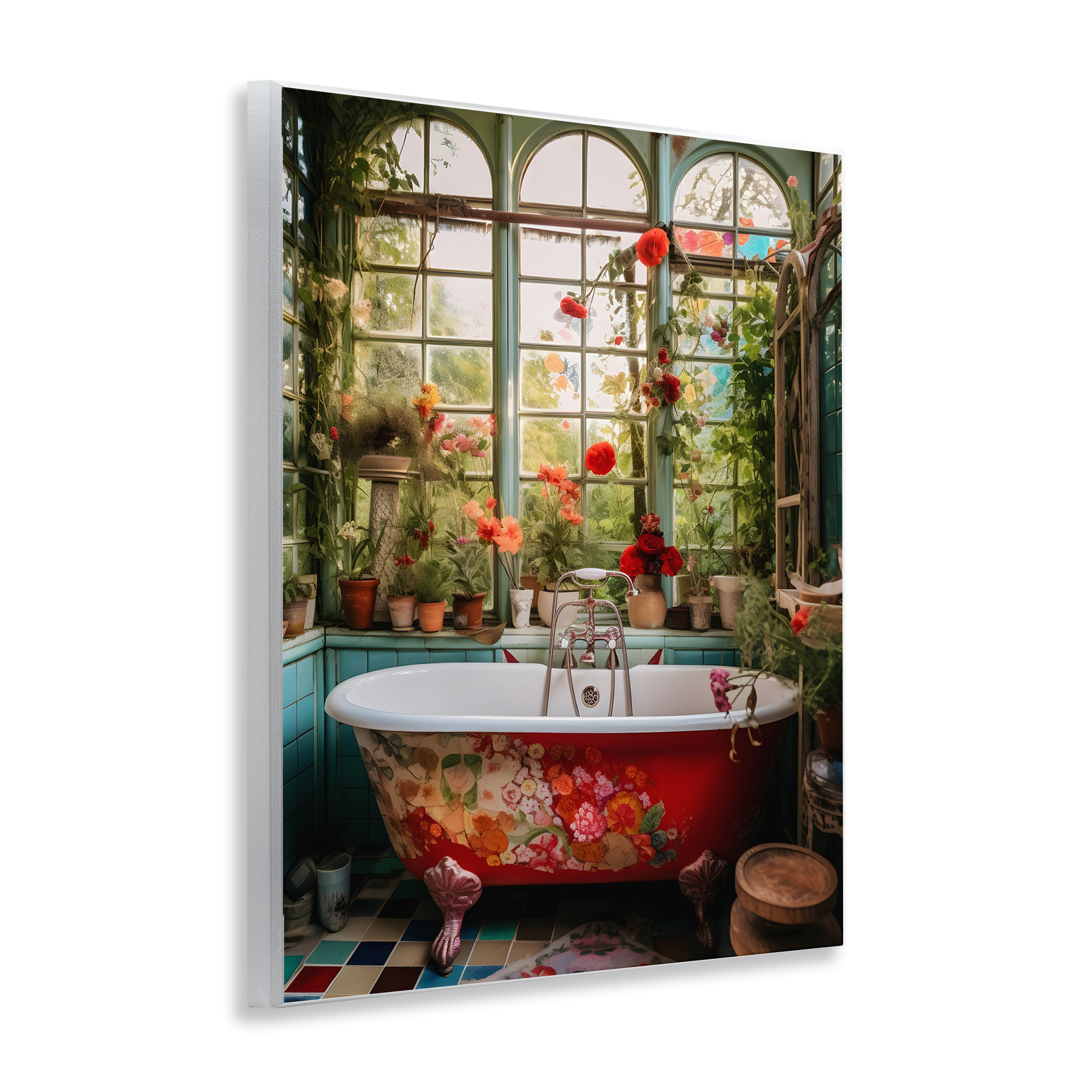 Floral Sunroom Tub Wall Plaque Art, design by Lettered and Lined