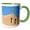 Green/White, variant on 3drose, New Mexico, Santa Fe, Adobe Style Church - Us32 Rti0125 - Rob Tilley, 11oz Two-tone Yellow Mug