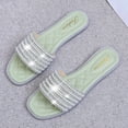 thumbnail image 4 of Samickarr Summer Slippers For Women Indoor And Outdoor Wide Summer New Fashion Solid Color Sequin Pearl Women's Slippers Flat Sandals, 4 of 6