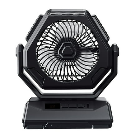 

Portable Fan Strong Airflow Quiet 300° Rotation Rechargeable Battery Operated Tent Fan with LED Light Hooks for Camping Picnic