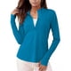thumbnail image 2 of Craaazy Women Athletic Half Zip Top, Solid Color Long Sleeve Sun Protection Shirt, Slim Fit Stand Collar Top for Workout Gifts, 2 of 8