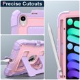 thumbnail image 4 of Dteck Case for iPad Mini 7 (A17 Pro) 2024 / Mini 6 2021 8.3 inch,Heavy Duty Kickstand Case with Shoulder Strap Shockproof Rugged Cover Built-in Pencil Holder for Pad Mini 7th/6th Gen 8.3",Purple+Pink, 4 of 7