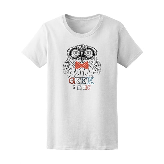 Geek Is Chic Owl T-Shirt Men -Image by Shutterstock, Female Medium