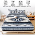 thumbnail image 5 of Twin Sze Fitted Sheet Set - Blue Boho 2 Piece Bedding Sets 16" Deep Pocket Fitted Sheet with 1 Pillowcase, Southwestern Ethnic Aztec Retro Geometric Brushed Microfiber Hotel Luxury Bed Sheets, 5 of 9