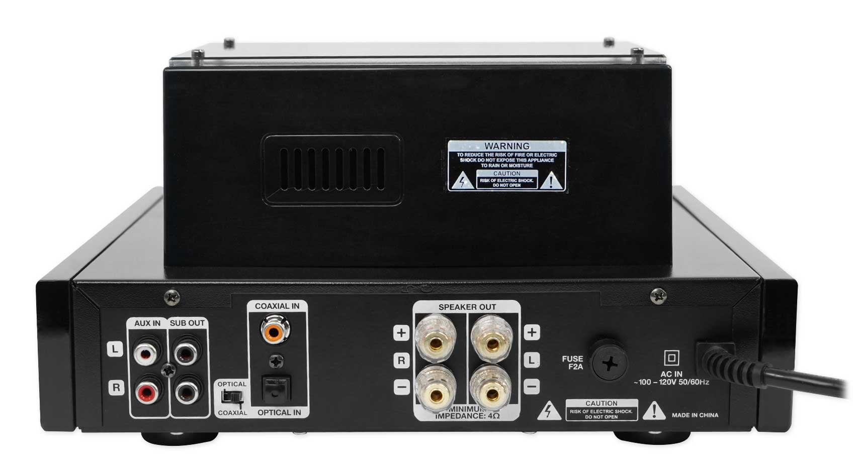 Rockville BluTube LED Tube Amplifier Amp+(2) 6.5" Bookshelf Home Speakers+Stands