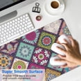 thumbnail image 4 of Long Mouse Pads for Desk,Multicolor Ethnic Geometric Patchwork Desk Mats on Top Of Desks, Desk Mouse Pad Extra Large with 3mm Non-Slip Base and Stitched Edge for Gaming,Work,Home 31.5"x11.8", 4 of 5