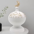 thumbnail image 3 of Ceramic Decorative Mosque Ornament with Crescent Dome Design for Home and Event Tabletop Display Islamic Art Decor, 3 of 4