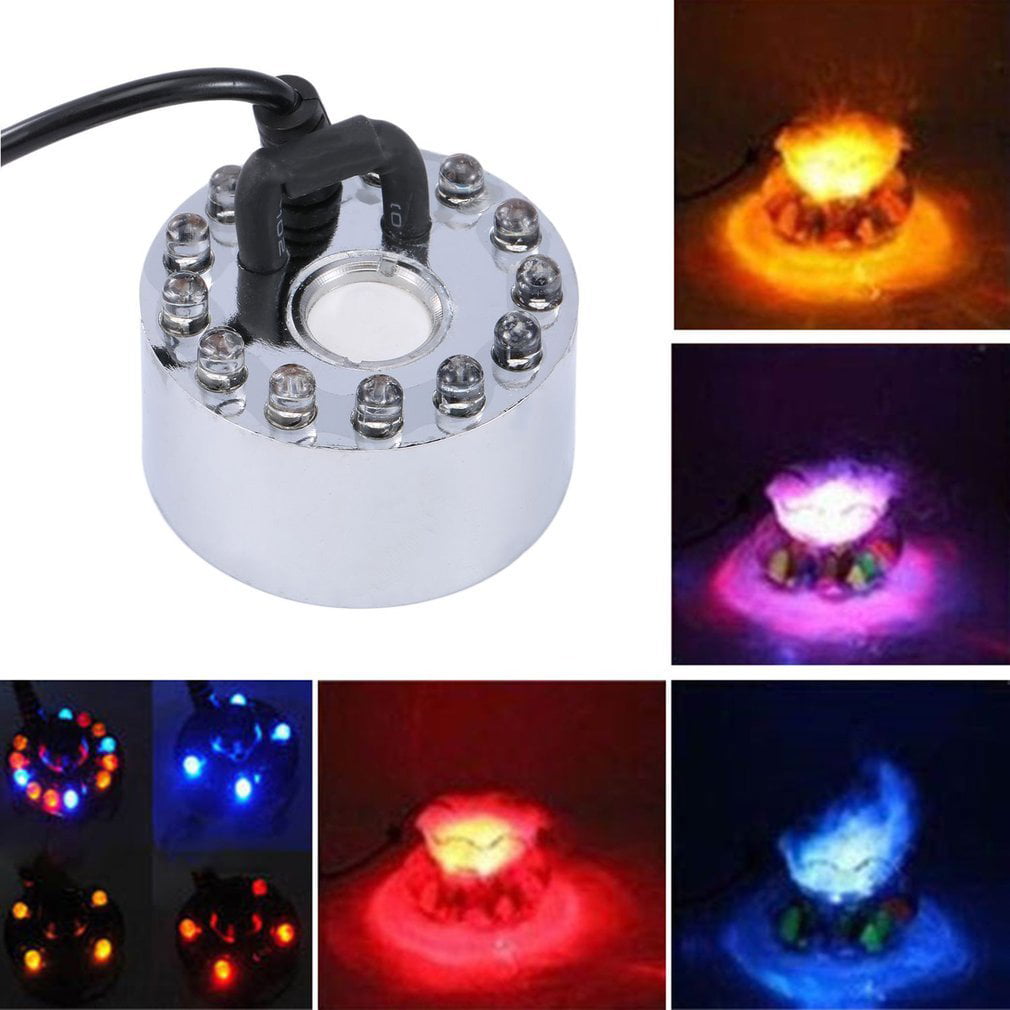 Details about   12-LED Colorful Light Ultrasonic Mist Maker Fogger for Indoor Water Fountain 
