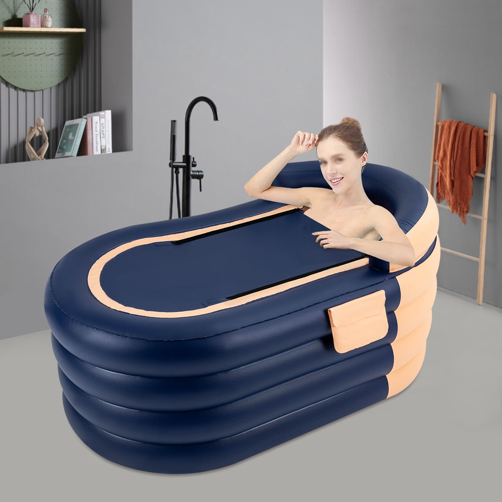 84*140*74cm/33. 07*55. 11*29. 13in Portable Ice Bath Tub PVC Inflatable Hot Bathtub SPA Massage Athletes Outdoor