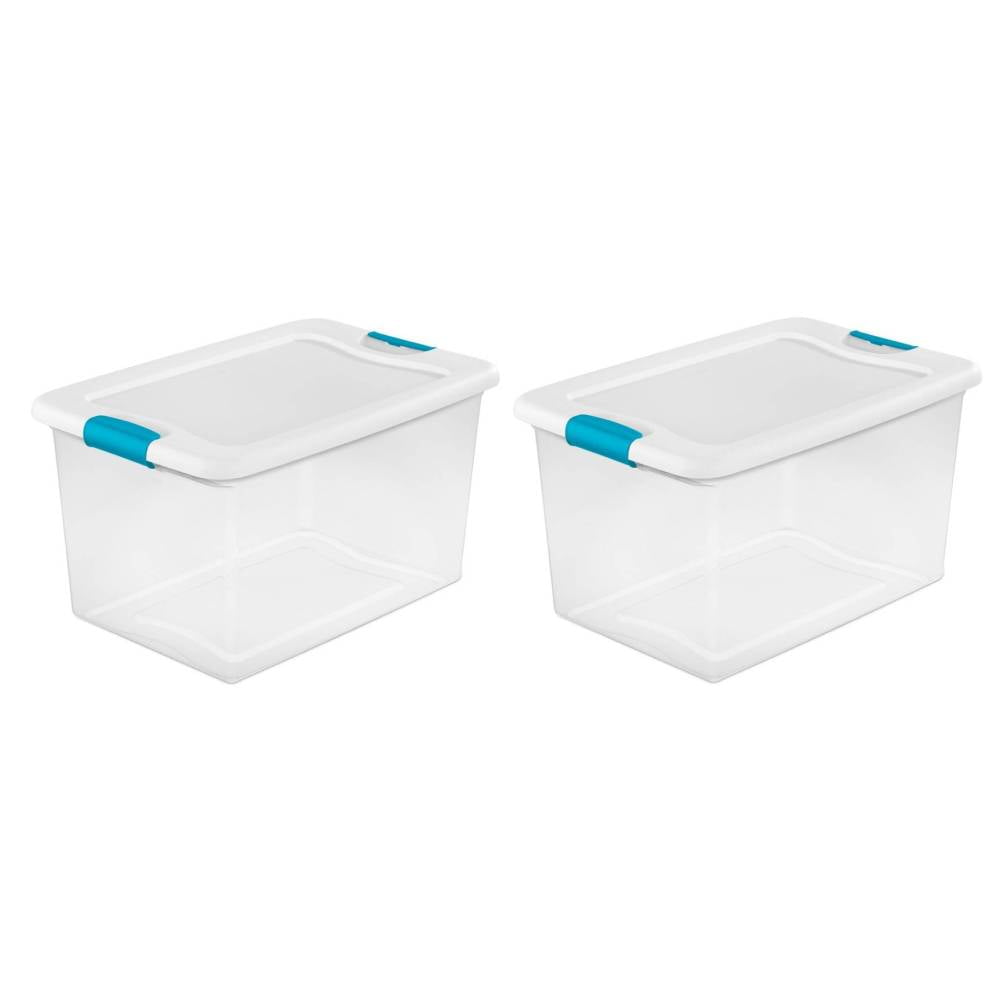 STERILITE 64 Quart Clear Storage Tote with White Lid, 23.75″ x 16″ x 13.5″  – Pack of 6 – Find Organizers That Fit