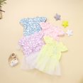 thumbnail image 4 of StylesILove Baby Toddler Girls Butterfly Print Flutter Sleeve Relaxed Romper Tutu Dress Princess Summer Dressy Outfit (3 Months, Yellow), 4 of 5
