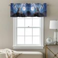 thumbnail image 3 of Lion Valance Curtain Watercolor Lion Fantasy Moon Mystic Natural Scenery Window Valances Rod Pocket Short Curtains Window Treatments for Kitchen Bedroom Bathroom Laundry 56" x 16", 3 of 9