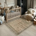 thumbnail image 3 of BERTHMEER 3'x5' Small Washable Brown Area Rugs for Bathroom Bedroom Entryway Kitchen Rugs Non Slip Vintage Traditional Dorm Office Oriental Distressed Throw Rugs, 3 of 9