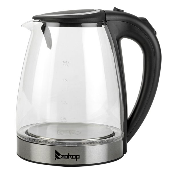 Zimtown 1.8L Electric Kettle Glass Kettle, Fast Boiling with Auto Shut