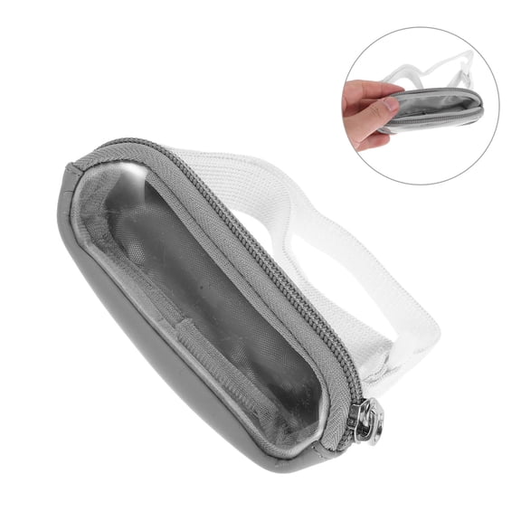 HAMPPLIES Light Grey Car Lip Balm Holder with Zipper, Sun Visor Organizer and Heat Accessory
