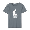 thumbnail image 4 of HOMBOM Short Sleeve Womens Dressy Easter Tops Crew Neck Gray T-shirt Easter Bunny Print Summer Tops for Women formal L, 4 of 5