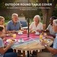 thumbnail image 2 of Round Outdoor Tablecloth with Umbrella Hole and Zipper, Red Ombre Coastal Fitted Table Cover with Elastic Edge for 45-54 Inch, Summer Nautical Beach Ocean Seaside Waterproof Patio Tablecoths, 2 of 9