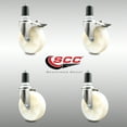 thumbnail image 2 of 5 Inch 316SS Nylon Swivel 1-5/8 Inch Expanding Stem Caster Set 2 Lock Brake SCC, 2 of 2