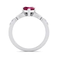 thumbnail image 3 of SuperJeweler 1 Carat Heart Shape Created Ruby and Diamond Claddagh Ring In Sterling Silver For Women, 3 of 5