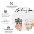 thumbnail image 3 of Lsque Little Chef Gnome Pattern 4" Drink Coasters Set of 4, PVC Leather Absorbent Coasters, Table Coaster Set Decorative Coffee Cup Coasters Housewarming Gift -Round Shape, 3 of 6