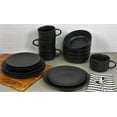thumbnail image 3 of 10 Strawberry Street Wazee Matte 16 Pieces Coupe Dinnerware Set, Black, 3 of 8