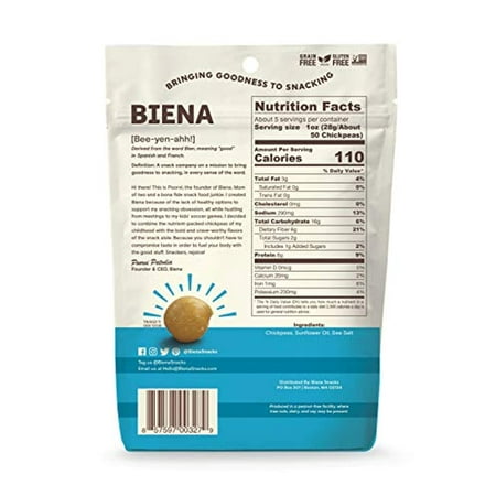 BIENA Chickpea Snacks Variety Pack | Gluten Free | Dairy Free | Vegetarian | Plant-Based Protein - 6 Bags (Packaging May Vary)