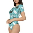 thumbnail image 2 of Balery Lovely Roosters Women's Short Sleevee Crew Neck Bodysuit Tops Short Sleeve Tops Basic-XX-Large, 2 of 9