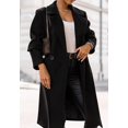 thumbnail image 2 of LinYooLi Women's Notch Lapel Wrap Coat Winter Casual Wool Blend Overcoat Mid-Length Coat with Blet, 2 of 5