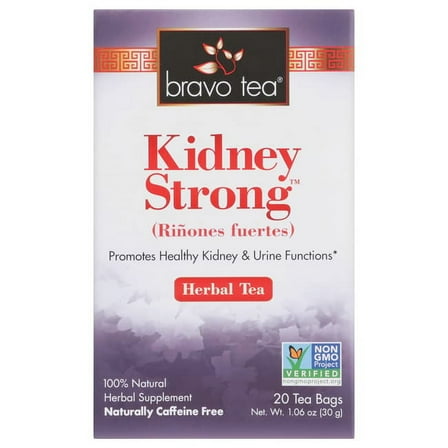 Bravo Tea Kidney Strong Herbal Tea Caffeine Free, 20 Tea Bags