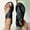 Black, variant on Women Classic Flat Sandals Summer Comfortable Wrap Ankle Strap Beach Flats with Toe Ring Boho Sandal White 7.5(40)