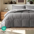 thumbnail image 6 of Bare Home Goose Down Alternative Comforter Set, Premium 1800 Collection, with Pillow Shams, 3 Piece Set, Queen, Gray, 6 of 10