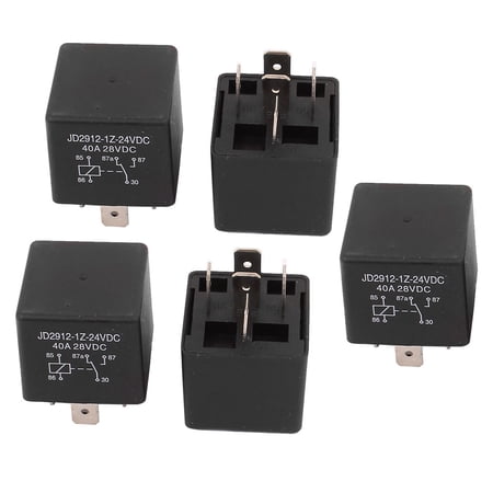 Unique Bargains JD2912 DC 24V Coil 40A 5 Pins SPDT Vehicle Car Security Power Relay 5pcs price history on PriceWatchPro