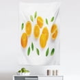 thumbnail image 1 of Summer Orange Tapestry, Hand Picked Fresh Fruits Ripe Ready to Eat Sliced Juicy Pattern, Fabric Wall Hanging Decor for Bedroom Living Room Dorm, 5 Sizes, White Green and Orange, by Ambesonne, 1 of 1