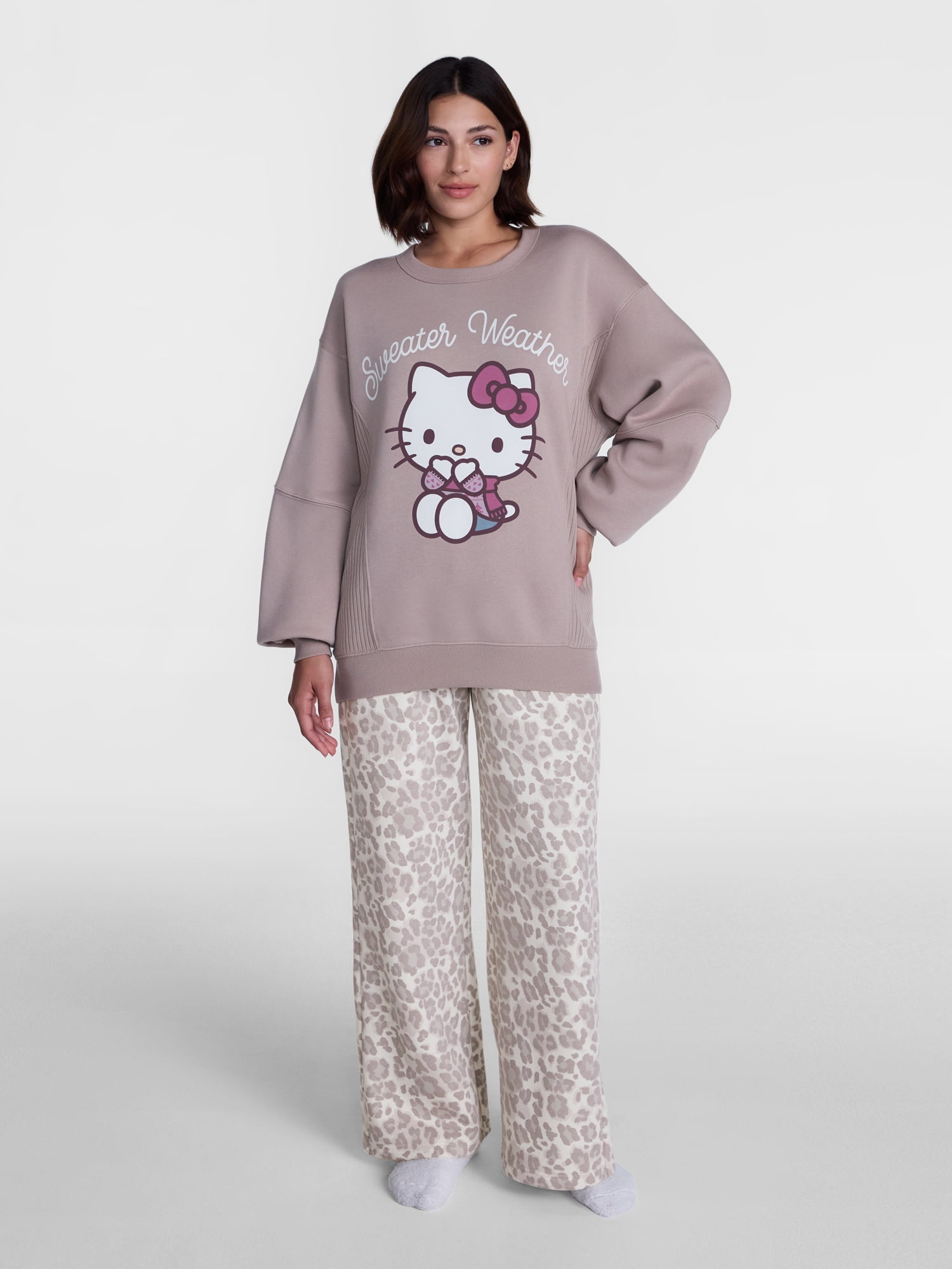 Hello Kitty Women's Animal Print Sleep Pants, Sizes XS-3XL