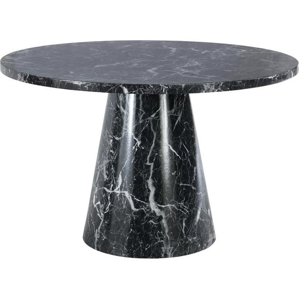 Meridian Furniture Omni Black Faux, 48 Round Black Pedestal Table
